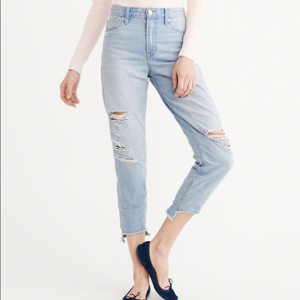 Abercrombie & Fitch High Rise Girlfriend Jeans